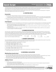 Number Sense Screener (TM) (NSS (TM)) K-1 : Quick Script, Loose-leaf Book Number Sense Screener (TM) (NSS (TM)) K-1 : Quick Script, Loose-leaf Book