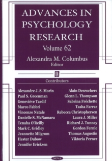 Advances in Psychology Research : Volume 62, Hardback Book Advances in Psychology Research : Volume 62, Hardback Book