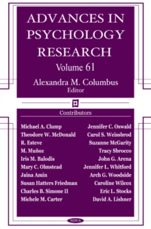 Advances in Psychology Research : Volume 61, Hardback Book Advances in Psychology Research : Volume 61, Hardback Book