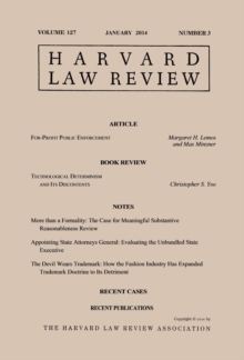 Harvard Law Review: Volume 127, Number 3 - January 2014