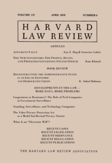 Harvard Law Review: Volume 131, Number 6 - April 2018