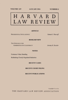 Harvard Law Review: Volume 129, Number 3 - January 2016