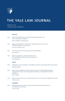 Yale Law Journal: Volume 124, Number 5 - March 2015