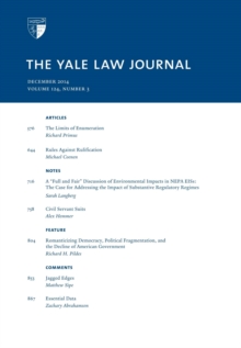 Yale Law Journal: Volume 124, Number 3 - December 2014