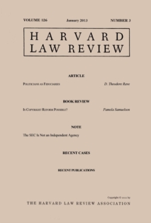 Harvard Law Review: Volume 126, Number 3 - January 2013