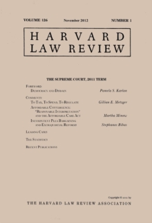 Harvard Law Review: Volume 126, Number 1 - November 2012