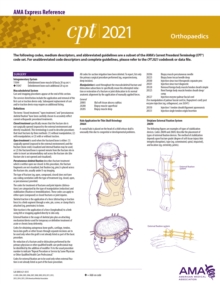 CPT 2021 Express Reference Coding Card: Orthopaedics