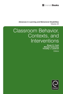 Classroom Behavior, Contexts, and Interventions, Hardback Book Classroom Behavior, Contexts, and Interventions, Hardback Book