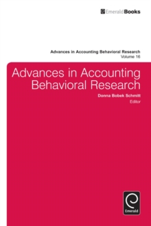 Advances in Accounting Behavioral Research, Hardback Book Advances in Accounting Behavioral Research, Hardback Book