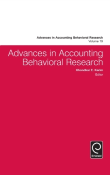 Advances in Accounting Behavioral Research, Hardback Book Advances in Accounting Behavioral Research, Hardback Book