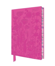 Lucy Innes Williams: Pink Garden House 2027 Artisan Art Vegan Leather Diary Planner - Page To View With Notes Flame Tree Studio