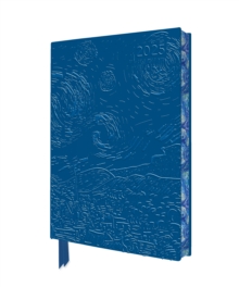 Vincent van Gogh: The Starry Night 2025 Artisan Art Vegan Leather Diary Planner - Page to View with Notes