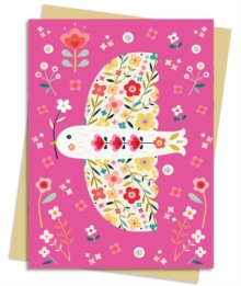 Bee Brown: Pink Floral Dove Greeting Card Pack : Pack of 6