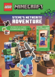 LEGO Minecraft: Steves Netherite Adventure Search & Find Sticker Activity (with Steve minifigure and sword)