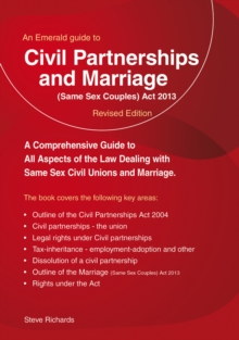 Civil Partnerships And (same Sex) Marriage, Paperback / softback Book Civil Partnerships And (same Sex) Marriage, Paperback / softback Book