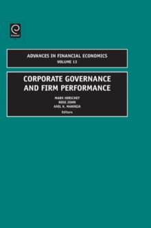 Corporate Governance and Firm Performance, Hardback Book Corporate Governance and Firm Performance, Hardback Book