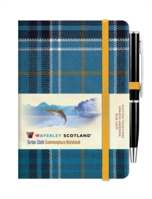 Waverley Blue Loch Tartan cloth mini notebook with pen : Waverley Scotland Tartan Commonplace Notebooks