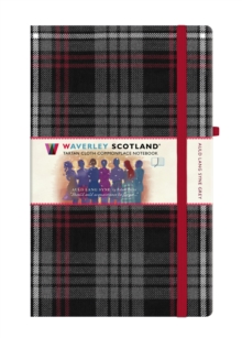 Auld Lang Syne Grey Tartan Notebook: Large 21cm x 13cm : Waverley Scotland Tartan Cloth Commonplace Notebook