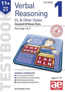 11+ Verbal Reasoning Year 5-7 GL & Other Styles Testbook 1 : Standard 20 Minute Tests