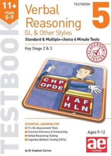 11+ Verbal Reasoning Year 5-7 GL & Other Styles Testbook 5 : Standard & Multiple-choice 6 Minute Tests