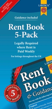 Rent Book 5-Pack : Legally Required where Rent is Paid Weekly - valid for use throughout the UK