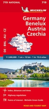 Germany, Benelux, Austria, Czech Republic - Michelin National Map 719 : Map