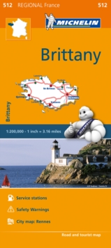 Brittany - Michelin Regional Map 512 : Map, Sheet map Book Brittany - Michelin Regional Map 512 : Map, Sheet map Book