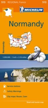 Normandy - Michelin Regional Map 513 : Map, Sheet map Book Normandy - Michelin Regional Map 513 : Map, Sheet map Book