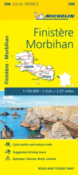 Finistere, Morbihan - Michelin Local Map 308 : Map