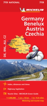 Germany, Benelux, Austria, Czech Republic - Michelin National Map 719 : Map, Sheet map Book Germany, Benelux, Austria, Czech Republic - Michelin National Map 719 : Map, Sheet map Book