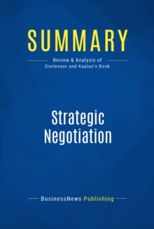 Summary: Strategic Negotiation