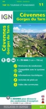 Cevennes / Gorges du Tarn : IGN.75011, Sheet map, folded Book Cevennes / Gorges du Tarn : IGN.75011, Sheet map, folded Book