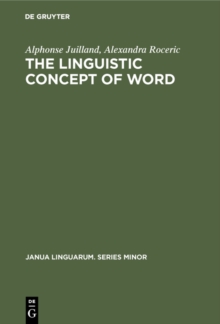 The Linguistic Concept of Word : Analytic Bibliography