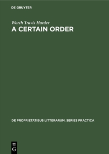 A certain order : The development of Herbert Read's theory of poetry