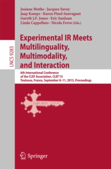 Experimental IR Meets Multilinguality, Multimodality, and Interaction : 6th International Conference of the CLEF Association, CLEF'15, Toulouse, France, September 8-11, 2015, Proceedings