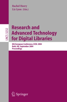 Research and Advanced Technology for Digital Libraries : 8th European Conference, ECDL 2004, Bath, UK, September 12-17, 2004, Proceedings