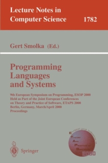 Programming Languages and Systems : 9th European Symposium on Programming, ESOP 2000 Held as Part of the Joint European Conferences on Theory and Practice of Software, ETAPS 2000 Berlin, Germany, Marc