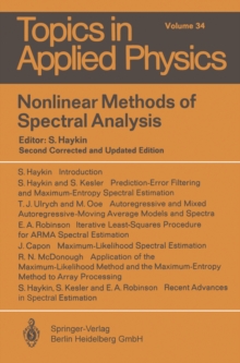 Nonlinear Methods of Spectral Analysis