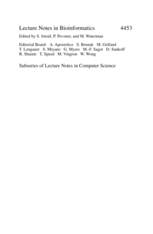 Research in Computational Molecular Biology : 11th Annunal International Conference, RECOMB 2007, Oakland, CA, USA, April 21-25, 2007, Proceedings