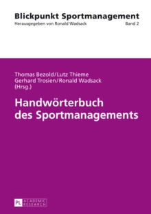 Handwoerterbuch des Sportmanagements, Hardback Book Handwoerterbuch des Sportmanagements, Hardback Book