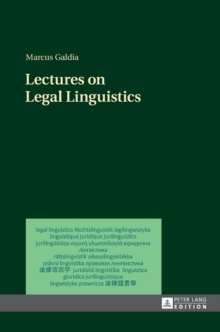 Lectures on Legal Linguistics, Hardback Book Lectures on Legal Linguistics, Hardback Book