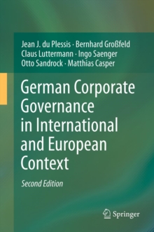 German Corporate Governance in International and European Context