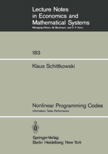 Nonlinear Programming Codes : Information, Tests, Performance