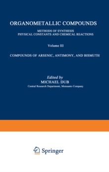 Compounds of Arsenic, Antimony, and Bismuth : First Supplement Covering the Literature from 1965 to 1968