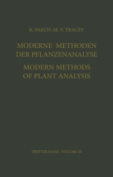 Moderne Methoden der Pflanzenanalyse / Modern Methods of Plant Analysis