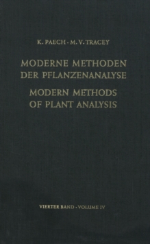 Modern Methods of Plant Analysis / Moderne Methoden der Pflanzenanalyse : Volume 4