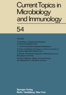 Current Topics in Microbiology and Immunology : Ergebnisse der Mikrobiologie und Immunitatsforschung