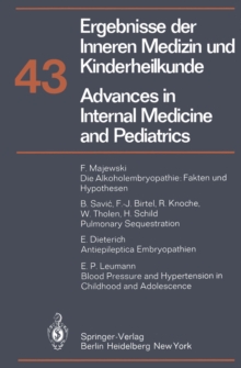 Advances in Internal Medicine and Pediatrics/Ergebnisse der Inneren Medizin und Kinderheilkunde