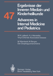 Ergebnisse der Inneren Medizin und Kinderheilkunde / Advances in Internal Medicine and Pediatrics