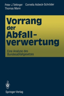 Vorrang Der Abfallverwertung, Paperback / softback Book Vorrang Der Abfallverwertung, Paperback / softback Book